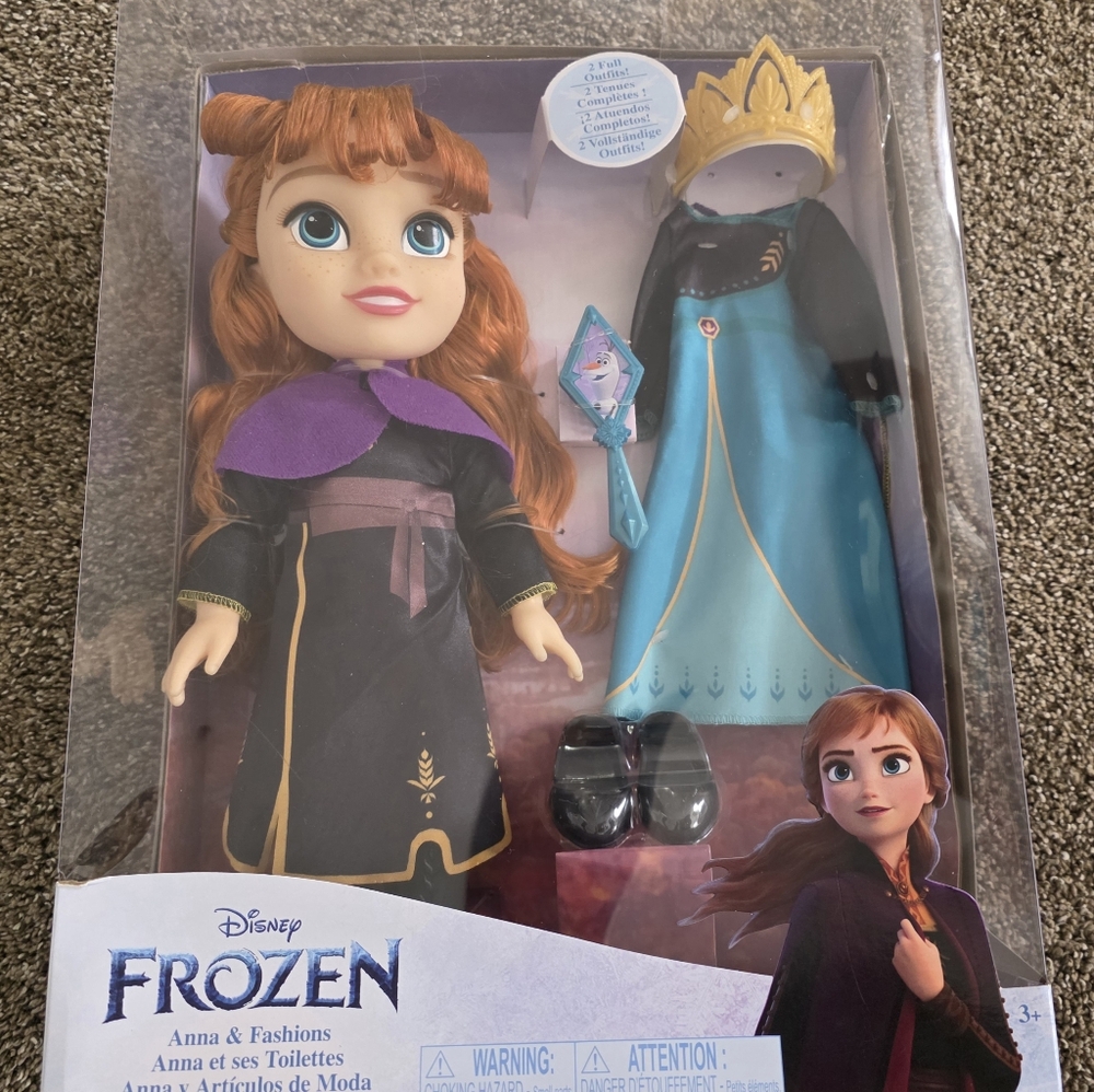 Disney Frozen Anna Fashion Set 12 Inch Doll with 2 Full Outfits